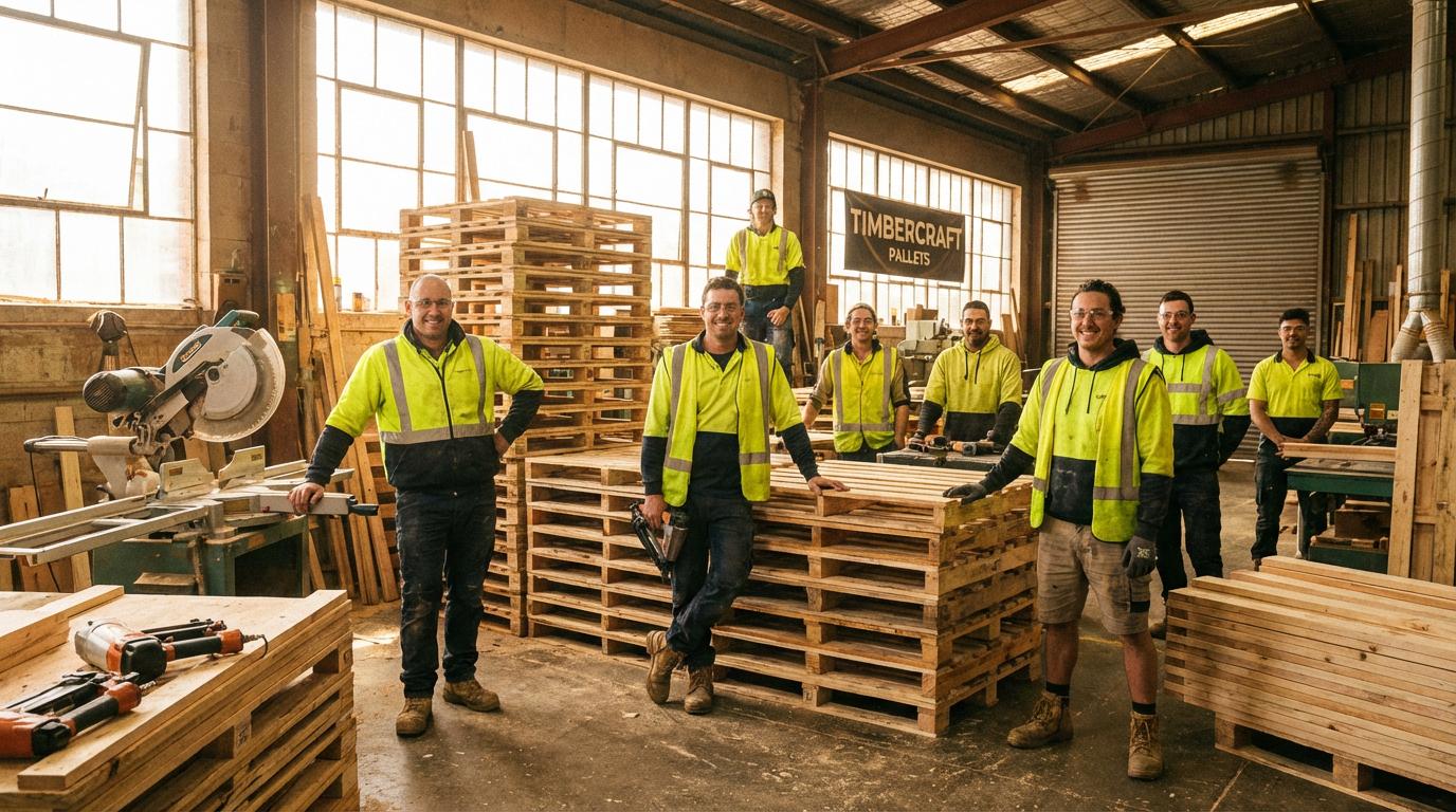 Affordable Pallets workshop and team in Ingleburn