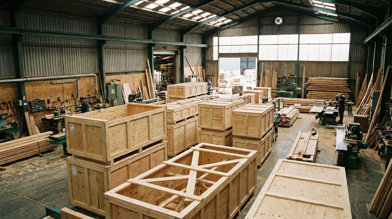 Wooden shipping crates for secure transport